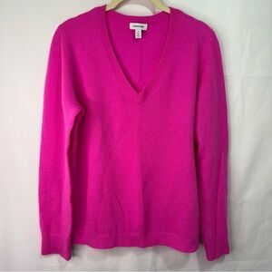 Nordstrom Cashmere Pink V-Neck Women's Sweater